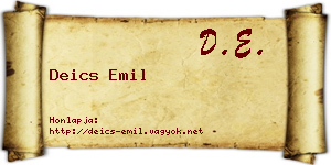 Deics Emil névjegykártya